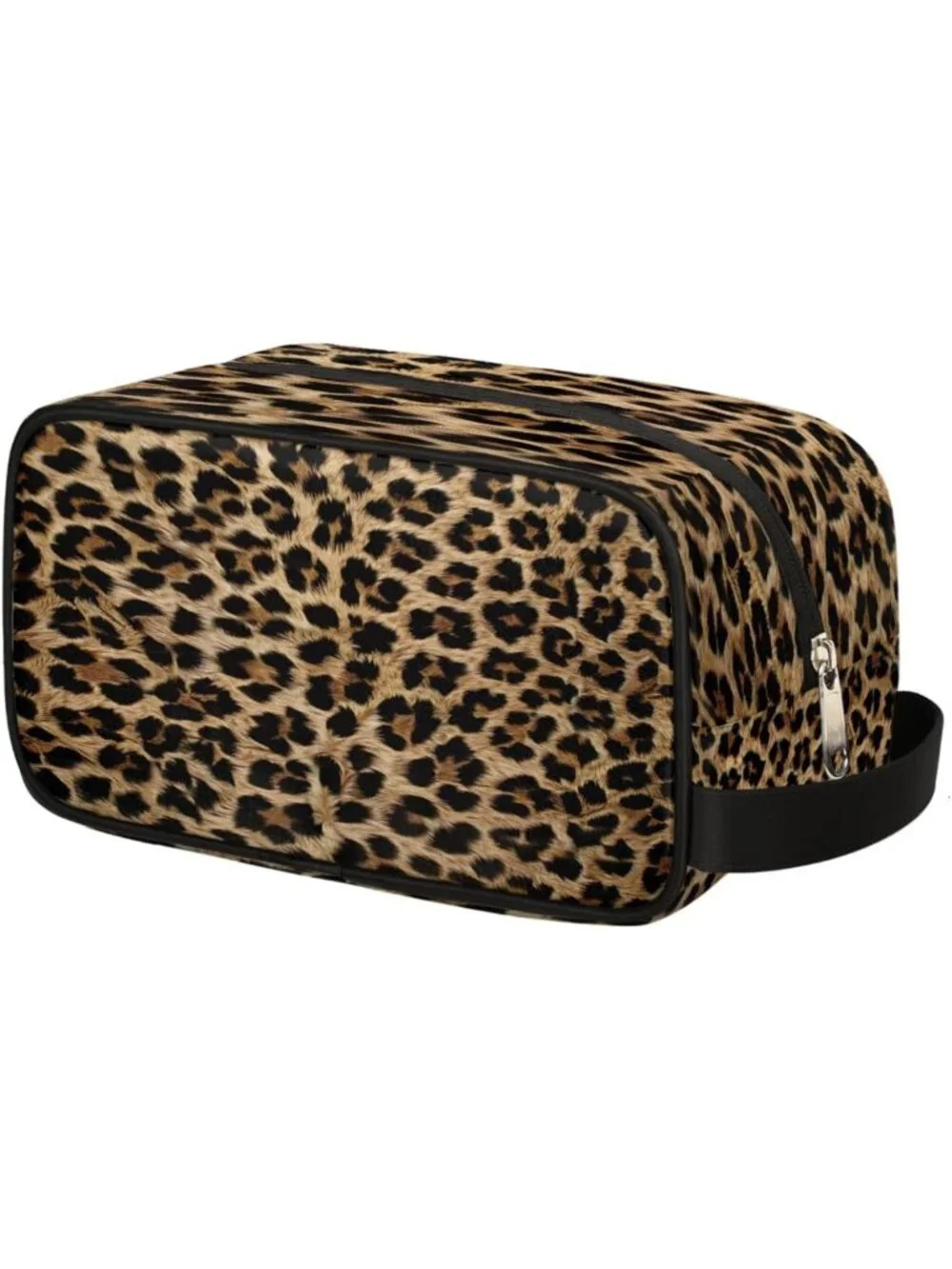 Vintage Leopard Print Makeup Bag | Travel Toiletry Pouch & Cosmetic Dopp Kit